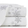 Ręcznik świąteczny SANTA 13 bawełniany  z aplikacją ze śnieżynkami i kryształkami - 70 x 140 cm - biały 1