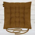 ADORE dwustronna welurowa poduszka siedziskowa na krzesło z szesnastoma pikowaniami, gramatura 195 g/m2 - 40 x 40 x 6 cm - jasnobrązowy 1