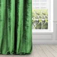 Zasłona ELLENI z lśniącego welwetu  zdobiona brokatem - 140 x 250 cm - zielony 1