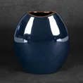 Wazon ceramiczny AMORA 1 o lśniącej powierzchni ze złotym detalem - 18 x 9 x 20 cm - granatowy 1