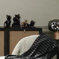 Kot figurka dekoracyjna ceramiczna czarno-złota - 11 x 9 x 20 cm - czarny 4