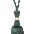 Dekoracyjny sznur do upięć z chwostem i drobnymi kryształkami - dł. 74 cm - butelkowy zielony 5