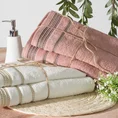 Ręcznik AMANDA z ozdobną bordiurą w pasy - 50 x 90 cm - pudrowy róż 4
