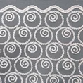 Tkanina firanowa zwiewana i delikatna matowa mikrosiateczka zdobiona beżowym haftem ze srebrną nicią - 280 cm - biały 4
