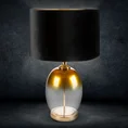 Lampa stołowa KAJA z transparentnego cieniowanego szkła z błyszczącym welwetowym abażurem - ∅ 40 x 70 cm - czarny 1