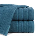 Ręcznik VITO z bawełny podkreślony żakardowymi paskami - 70 x 140 cm - ciemnoniebieski 1