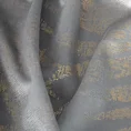 Zasłona ELENA z miękkiego welwetu ze złotym nadrukiem liści - 140 x 250 cm - srebrny 8