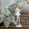 Figurka świąteczna ANIOŁEK w srebrnej koronie - 7 x 5 x 23 cm - biały 1