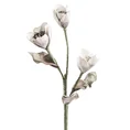 SZTUCZNY KWIAT dekoracyjny z pianki foamiran - dł. 65 cm dł. kwiat 8 cm - srebrny 1