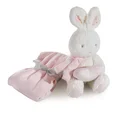 Zestaw koc dziecięcy z zabawką przytulanką króliczek - 100 x 75 cm - różowy 2