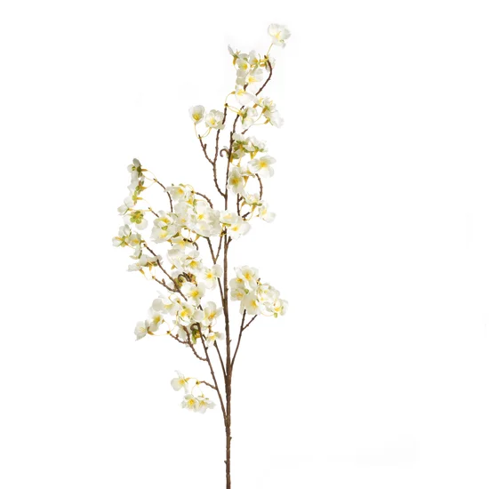 KWIAT JABŁONI, gałązka, kwiat sztuczny dekoracyjny - ∅ 3 x 105 cm - biały