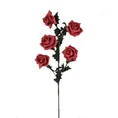 RÓŻA gałązka, kwiat sztuczny dekoracyjny z pianki foamiran - dł. 73 cm śr. kwiat 6 cm - bordowy 1