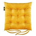 Dwustronna welwetowa poduszka siedziskowa na krzesło z dziewięcioma pikowaniami, gramatura 260 g/m2 - 40 x 40 x 6 cm - musztardowy 2