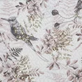 DESIGN 91 Narzuta POLY z nadrukiem z motywem ptaków i gałązek ze złocistymi akcentami - 170 x 210 cm - biały 6