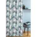 Tkanina zasłonowa o naturalnym splocie z wzorem kwiatowym - 300 cm - srebrny 5