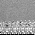 Tkanina firanowa półtransparentna markizeta, zdobiona w dolnej części  pasem haftu z ażurem - 280 cm - biały 4