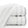 EUROFIRANY CLASSIC Ręcznik RIKI  z bordiurą w pasy miękki i puszysty, zero twist - 70 x 140 cm - biały 1