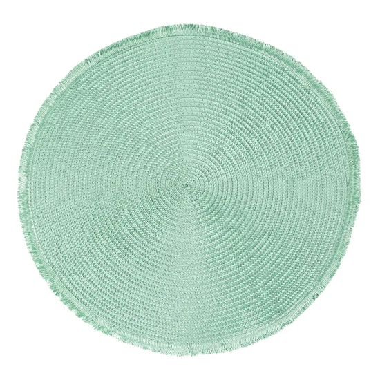 Okrągła podkładka strukturalna z frędzlami - ∅ 38 cm - zielony