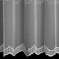 Tkanina firanowa matowa mikrosiateczka zdobiona poziomym haftem - 290 cm - biały 3