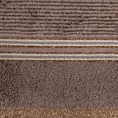 EWA MINGE Ręcznik FILON w kolorze jasnobrązowym, w prążki z ozdobną bordiurą przetykaną srebrną nitką - 50 x 90 cm - jasnobrązowy 2