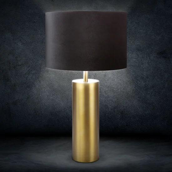LIMITED COLLECTION Lampa stołowa VICTORIA 7 z podstawą łączącą metal i welwetowy abażur - ∅ 40 x 74 cm - czarny