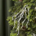 Zimowa gałązka dekoracyjna z delikatnych pnączy obsypana białym brokatem - długość 80 cm - biały 1