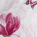 Narzuta z nadrukiem różowych magnolii pikowana metodą hot press - 170 x 210 cm - różowy 2