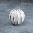 Kula ceramiczna SAVANA przecierana biało-srebrna - ∅ 9 x 9 cm - biały 1