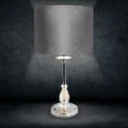 Lampka stołowa MONIK z kryształową podstawą i welwetowym abażurem - ∅ 30 x 53 cm - srebrny 1