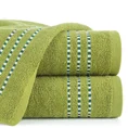 Ręcznik bawełniany FIORE z ozdobnym stebnowaniem - 50 x 90 cm - oliwkowy 1