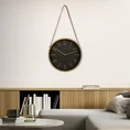 Dekoracyjny zegar ścienny wiszący na pasku - 30 x 4 x 30 cm - czarny 4