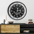 Dekoracyjny zegar ścienny w stylu vintage z ruchomymi kołami zębatymi - 59 x 11 x 59 cm - czarny 2