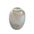 Wazon MASON ręcznie wykonany ze szkła artystycznego z perłową poświatą - ∅ 14 x 18 cm - srebrny 1