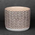 Donica ceramiczna KERI z geometrycznym wzorem - ∅ 12 x 10 cm - kremowy 1