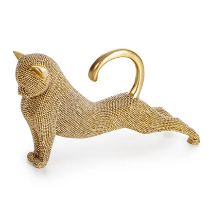KOT - figurka dekoracyjna ELDO 2 o drobnym strukturalnym wzorze KOT - figurka dekoracyjna ELDO 2 o drobnym strukturalnym wzorze - 28 x 8 x 15 cm