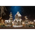 Figurka świąteczna DOMEK Z PIERNIKA z kolorowymi akcentami ze światełkami LED - 13 x 11 x 17 cm - brązowy 2
