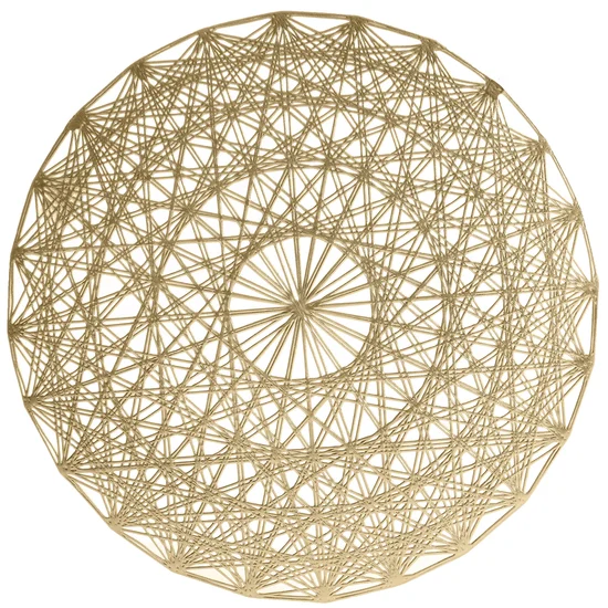 Okrągła podkładka SONIA geometryczny, ażurowy wzór  - ∅ 38 cm - złoty