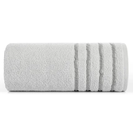 Ręcznik klasyczny JASPER z bordiurą podkreśloną delikatnymi stalowymi paskami Ręcznik klasyczny JASPER z bordiurą podkreśloną delikatnymi stalowymi paskami - 30 x 50 cm
