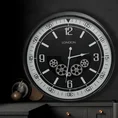 Dekoracyjny zegar ścienny w stylu vintage z ruchomymi kołami zębatymi - 59 x 11 x 59 cm - czarny 6