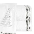 Ręcznik świąteczny EVE 02 bawełniany z haftem z choinką i kryształkami - 70 x 140 cm - biały 1