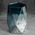 Wazon wykonany ręcznie z barwionego szkła artystycznego o asymetrycznym kształcie - ∅ 13 x 18 cm - niebieski 1