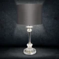 Lampka stołowa ALYSA z kryształową podstawą i welwetowym abażurem - 30 x 30 x 52 cm - stalowy 1