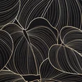 LIMITED COLLECTION Pościel VICTORIA 1 z makosatyny bawełnianej ze złocistym nadrukiem liści lilii wodnej SIŁA ZŁOTA - 160 x 200 cm - czarny 9