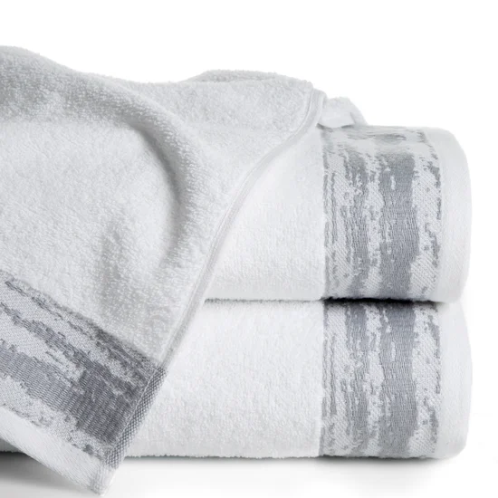 DIVA LINE Ręcznik CINDY w kolorze białym, z żakardową bordiurą z połyskiem - 70 x 140 cm - biały