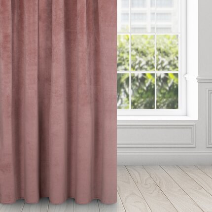 DIVA LINE Zasłona RIA z miękkiego welwetu o aksamitnej strukturze, gramatura 300 g/m2 140 x 270 cm ciemnoróżowy taśma/tunel/żabki