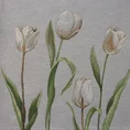 Bieżnik gobelinowy z motywem tulipanów - 40 x 100 cm - popielaty 2