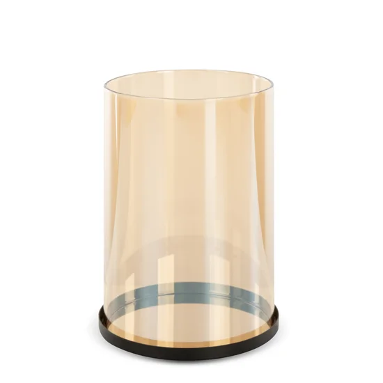 Świecznik dekoracyjny MIRA 1 z metalu ze szklanym kloszem - ∅ 12 x 18 cm - złoty