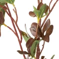 Gałązka o ozdobnych zielono-brązowych liściach, kwiat sztuczny dekoracyjny - 105 cm - zielony 2