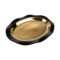 Patera ceramiczna o falującym kształcie czarno-złota - 35 x 25 x 4 cm - czarny 2