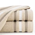 EUROFIRANY CLASSIC Ręcznik bawełniany GRACJA z ozdobną bordiurą w pasy - 30 x 50 cm - beżowy 1